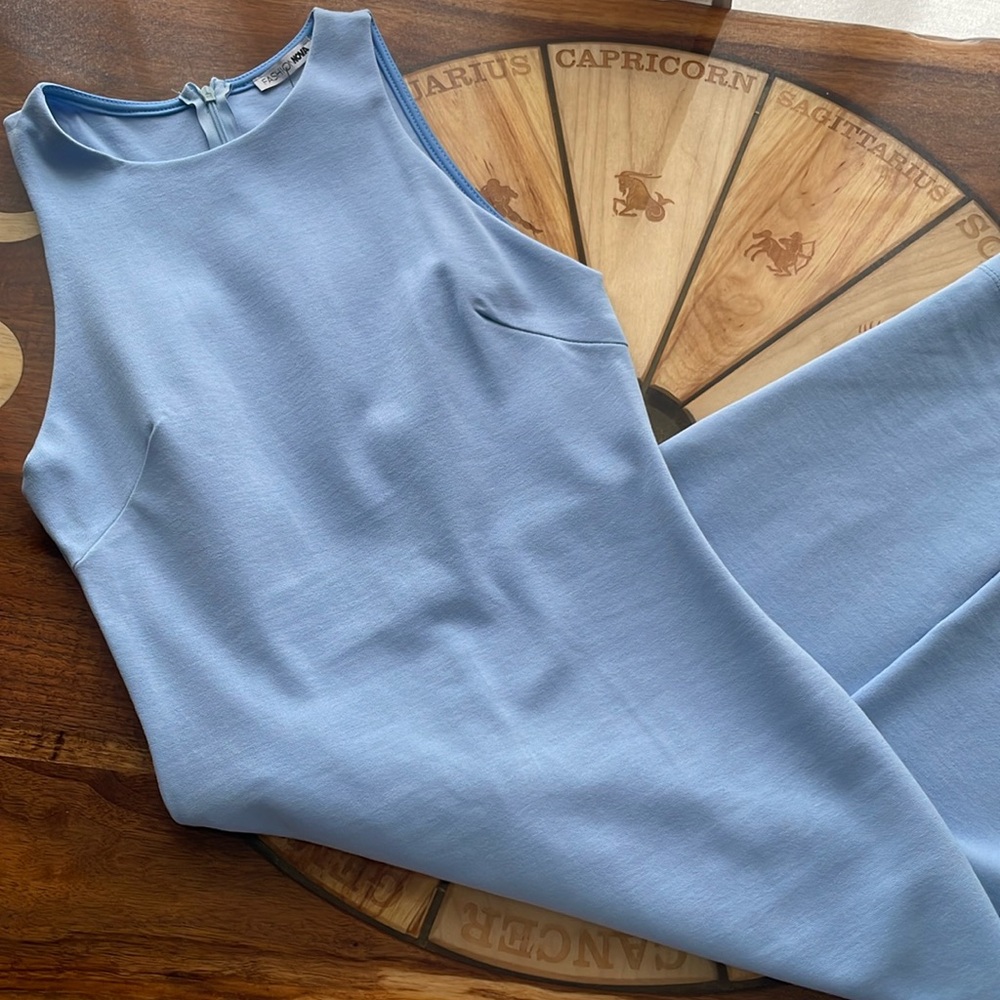 Powder blue midi dress
